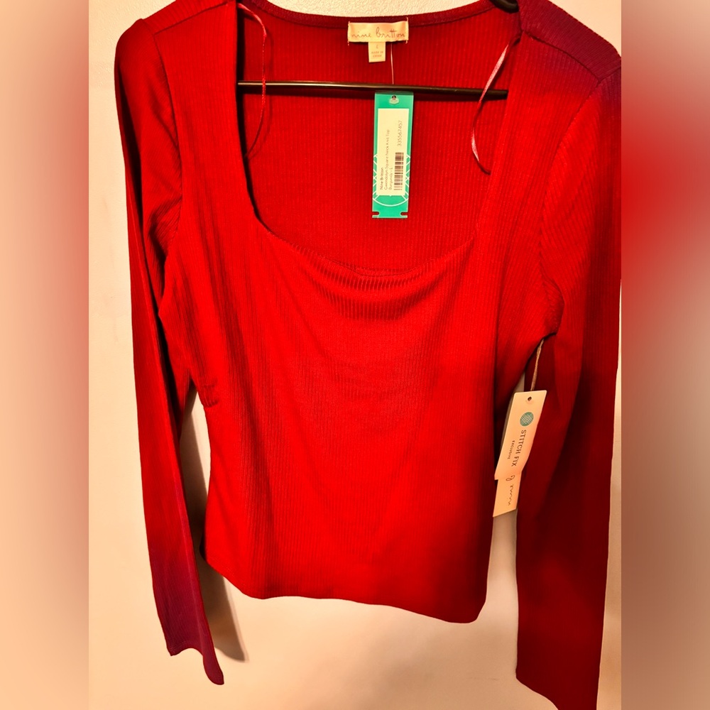 Nine Britton Gwendolyn Square Neck Knit Top